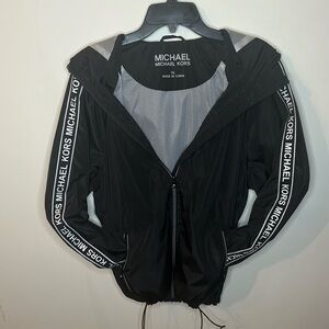 Michael Kors Black Mesh-Detail Jacket